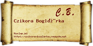 Czikora Boglárka névjegykártya